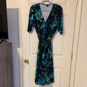 Torrid Vibrant Blue and Green Midi Dress